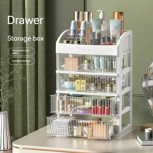 Multi-Layer Desktop Cosmetic Storage Box with Drawers