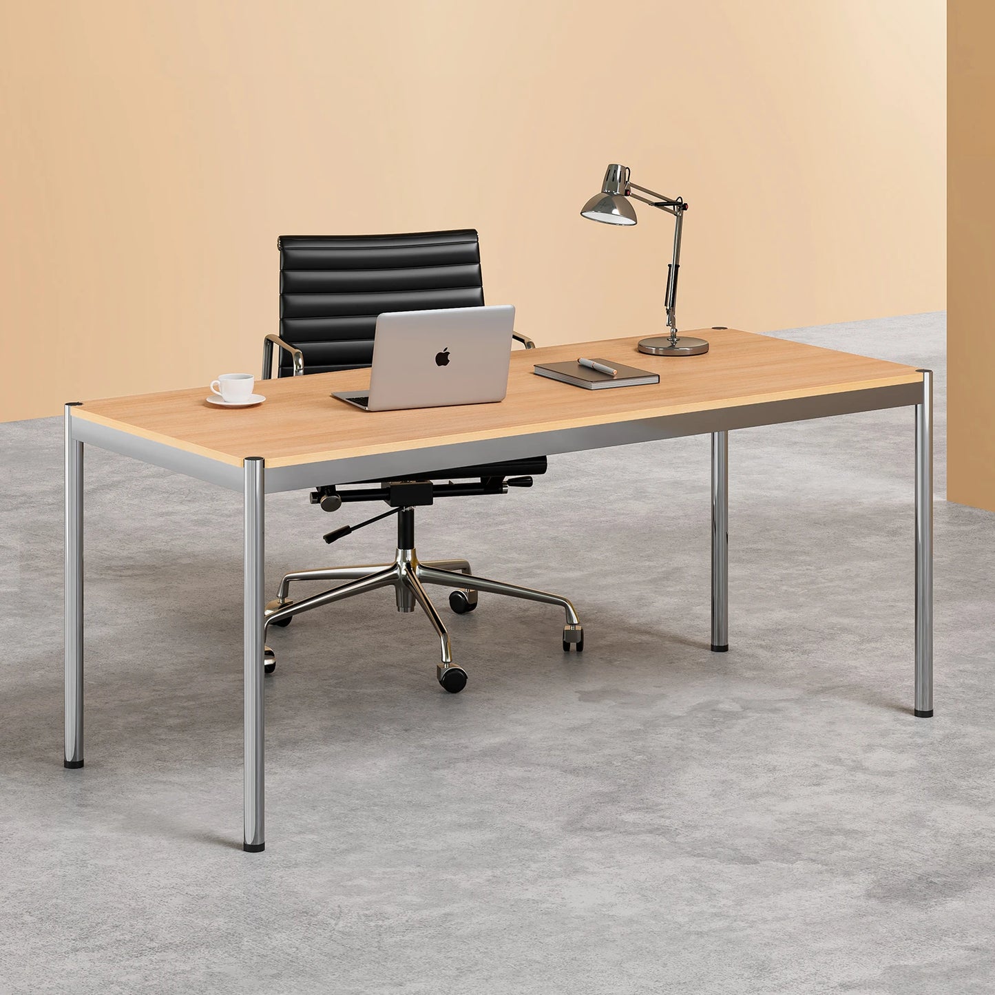 Modern Office Desk with Metal Frame