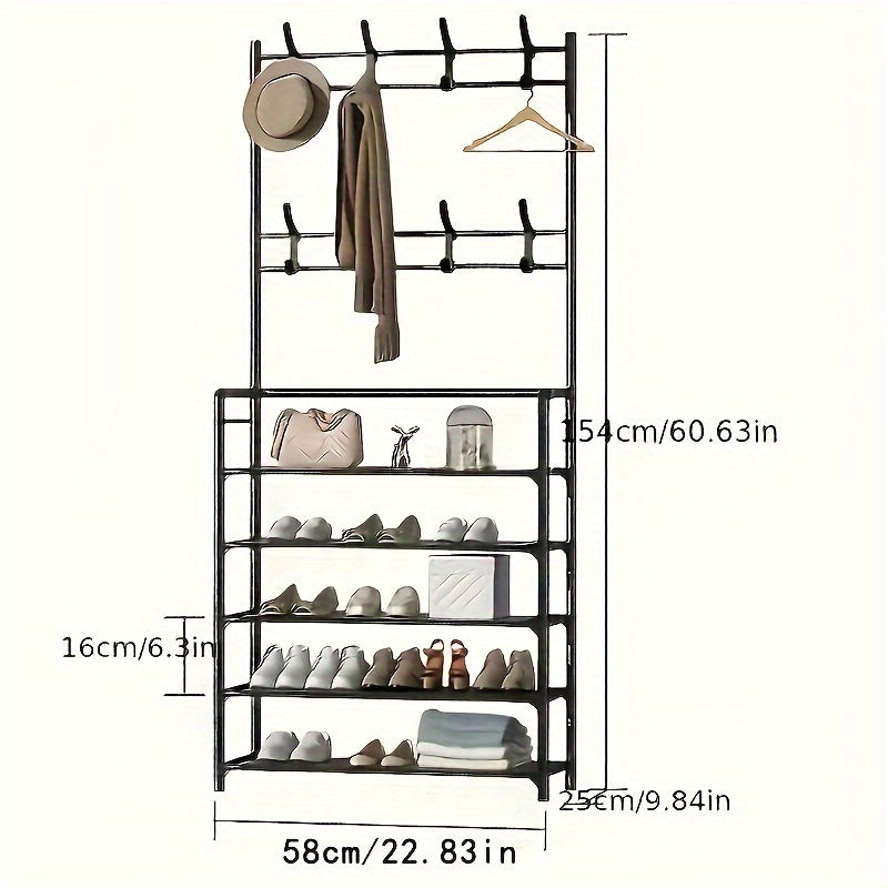 2-in-1 Clothes Rack & Shoe Rack